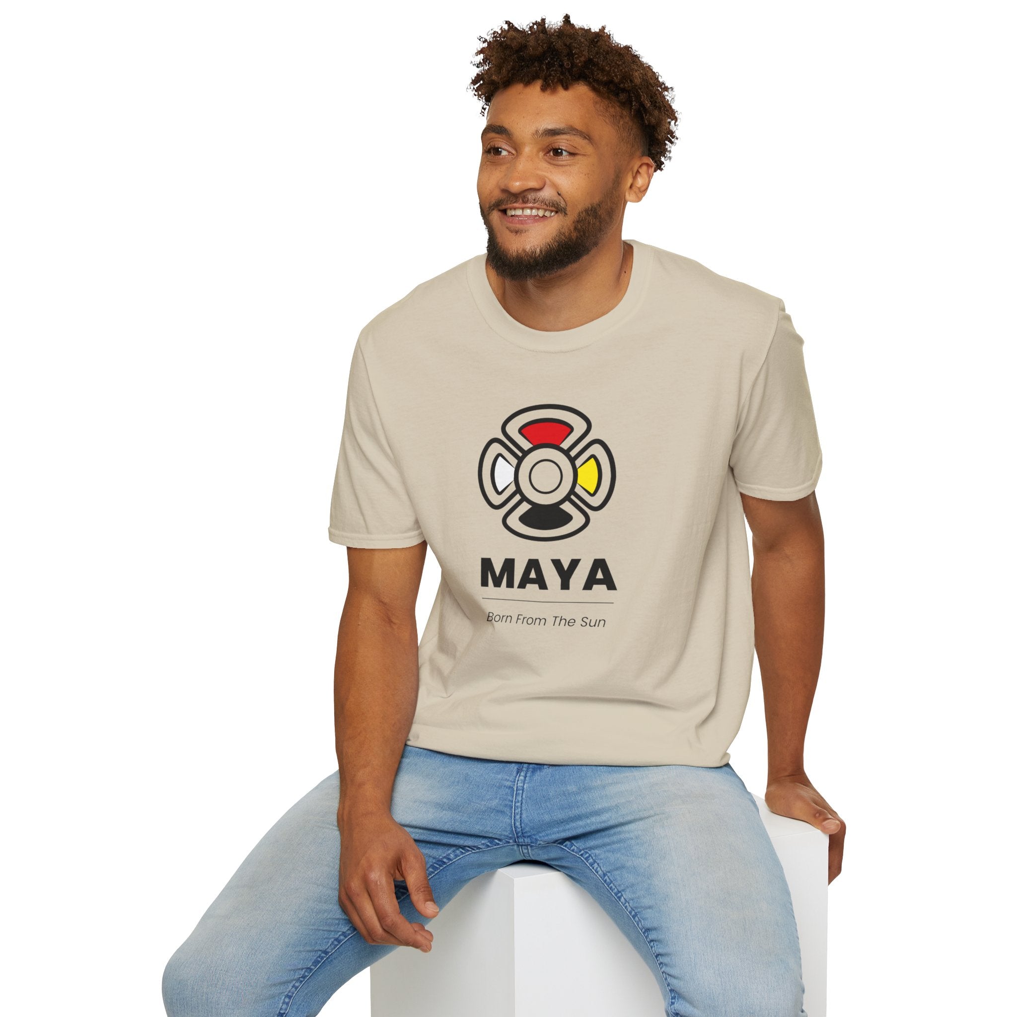 MAYA “Born from the Sun” Tee | Mayan Sun Symbol Design (Flor Maya) | Premium Streetwear Unisex Shirt