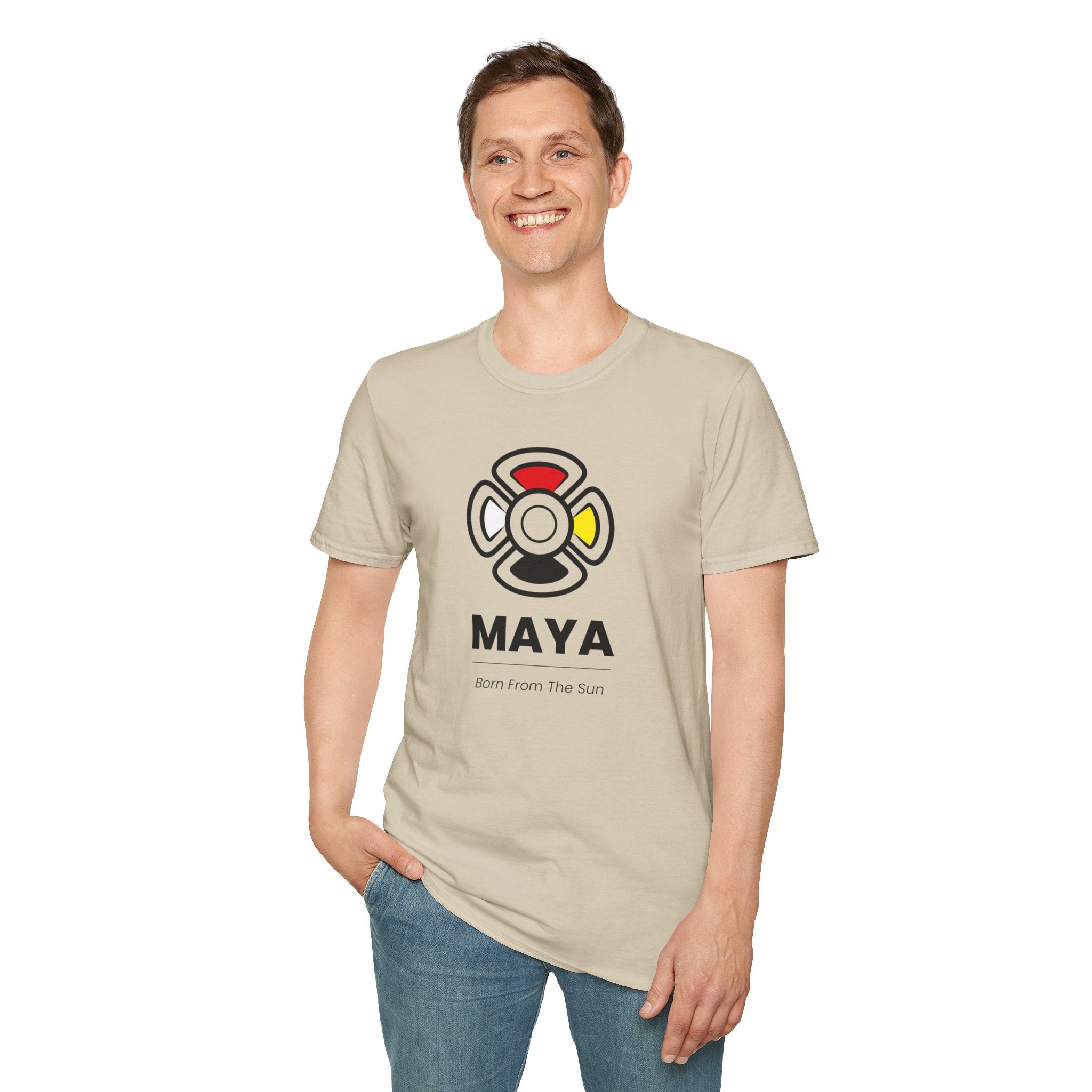 MAYA “Born from the Sun” Tee | Mayan Sun Symbol Design (Flor Maya) | Premium Streetwear Unisex Shirt