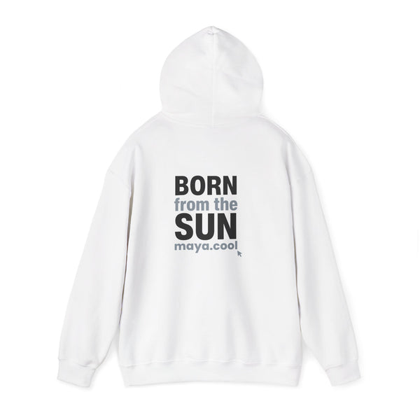 MAYA “Born From the Sun” Hoodie | Premium Streetwear | Mayan Sun Symbol Design (Flor Maya) | Unisex Heavy Blend™ Hooded Sweatshirt