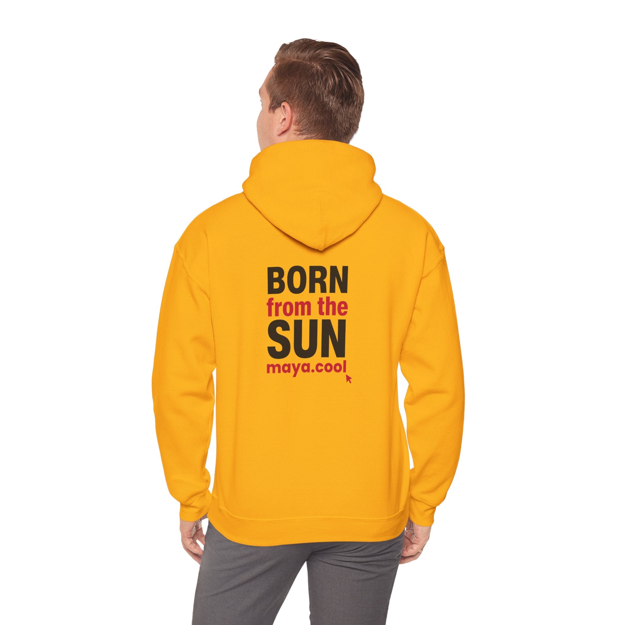 MAYA “Born From the Sun” Hoodie | Premium Streetwear | Mayan Sun Symbol Design (Flor Maya) | Unisex Heavy Blend™ Hooded Sweatshirt