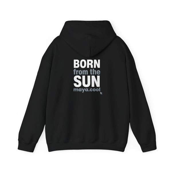 MAYA “Born From the Sun” Hoodie | Premium Streetwear | Mayan Sun Symbol Design (Flor Maya) | Unisex Heavy Blend™ Hooded Sweatshirt