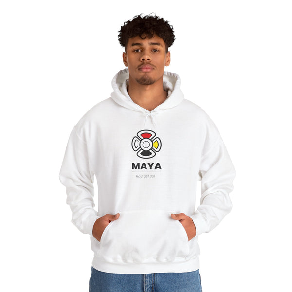 MAYA “Raíz del Sol” Hoodie | Premium Streetwear | Mayan Sun Symbol Design (Flor Maya) | Unisex Heavy Blend™ Hooded Sweatshirt