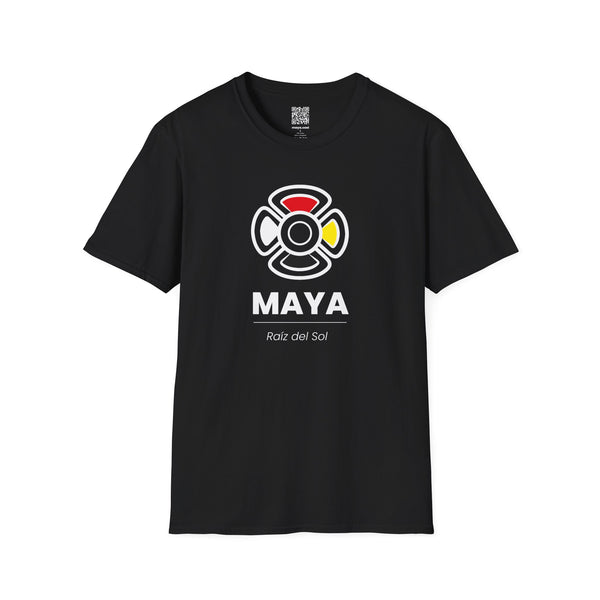 MAYA “Raíz del Sol” Camiseta | Con el Símbolo del Sol Maya (Flor Maya) | Playera Minimalista Unisex de Inspiración Cultural