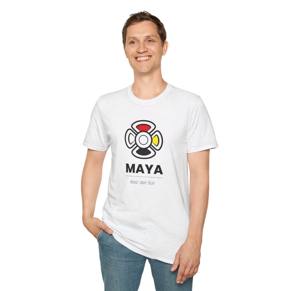 MAYA “Raíz del Sol” Camiseta | Con el Símbolo del Sol Maya (Flor Maya) | Playera Minimalista Unisex de Inspiración Cultural