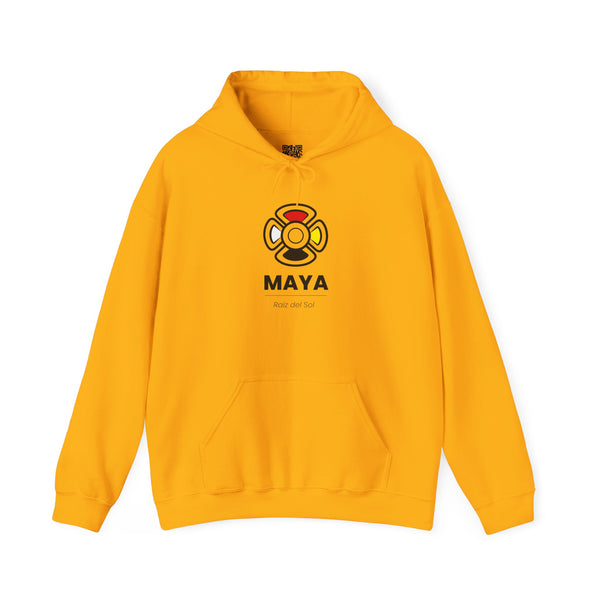 MAYA “Raíz del Sol” Hoodie | Premium Streetwear | Mayan Sun Symbol Design (Flor Maya) | Unisex Heavy Blend™ Hooded Sweatshirt