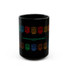 Guardianes del Mundo Maya Black Mug (11oz & 15oz) | 20 Maya Nahuales | Cholqij (Cholq'ij) Calendar