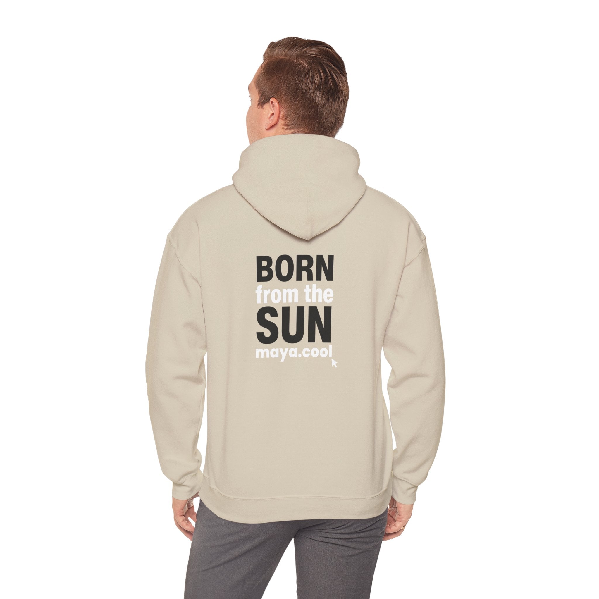 MAYA “Born From the Sun” Hoodie | Premium Streetwear | Mayan Sun Symbol Design (Flor Maya) | Unisex Heavy Blend™ Hooded Sweatshirt