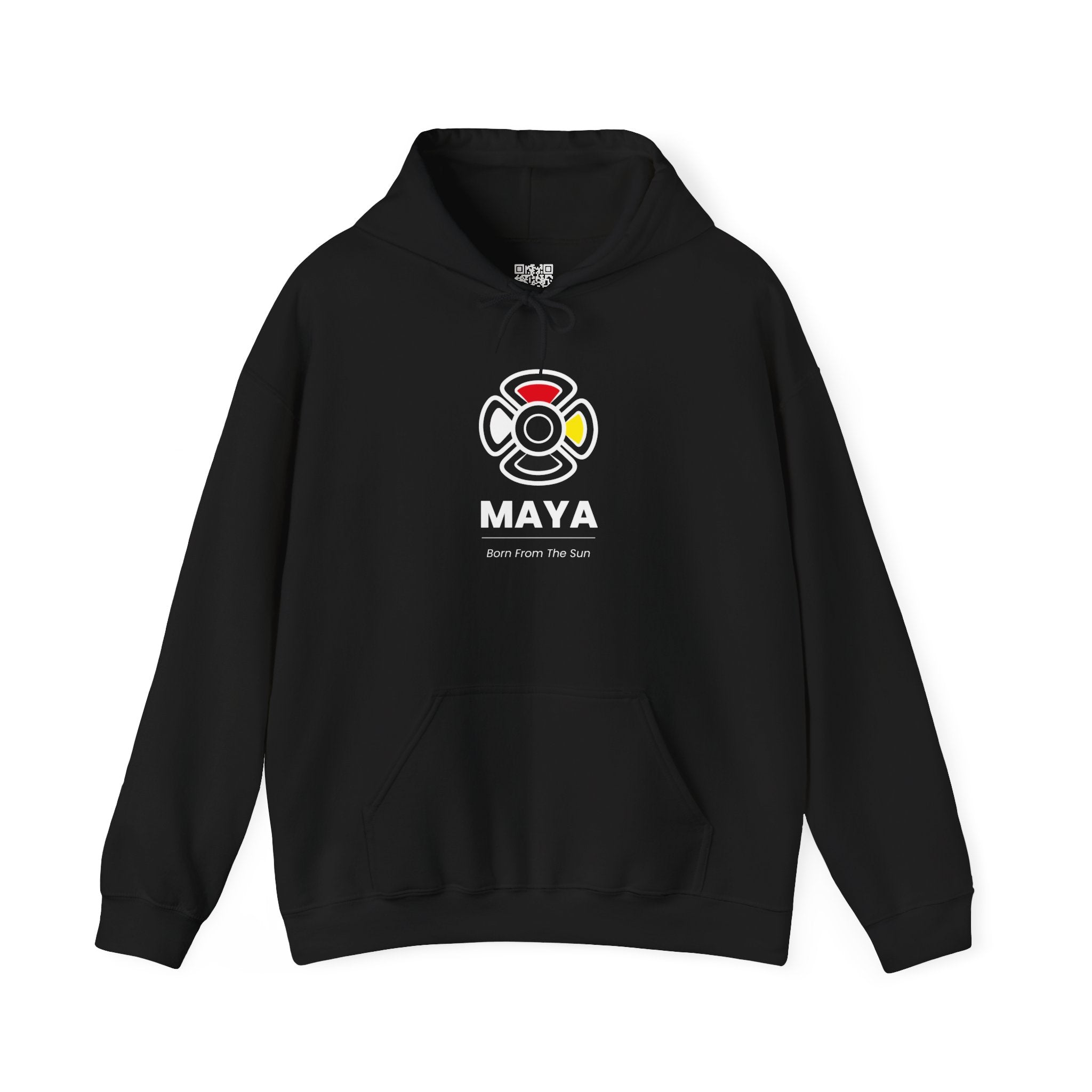 MAYA “Born From the Sun” Hoodie | Premium Streetwear | Mayan Sun Symbol Design (Flor Maya) | Unisex Heavy Blend™ Hooded Sweatshirt