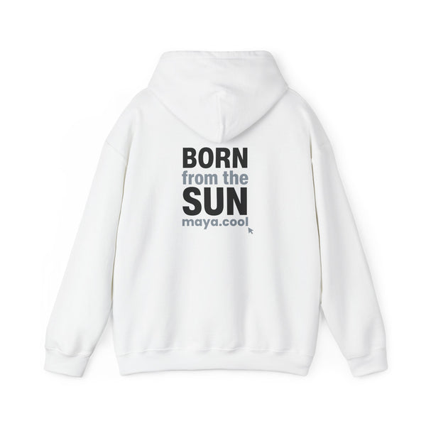 MAYA “Born From the Sun” Hoodie | Premium Streetwear | Mayan Sun Symbol Design (Flor Maya) | Unisex Heavy Blend™ Hooded Sweatshirt