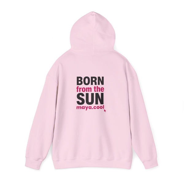 MAYA “Born From the Sun” Hoodie | Premium Streetwear | Mayan Sun Symbol Design (Flor Maya) | Unisex Heavy Blend™ Hooded Sweatshirt