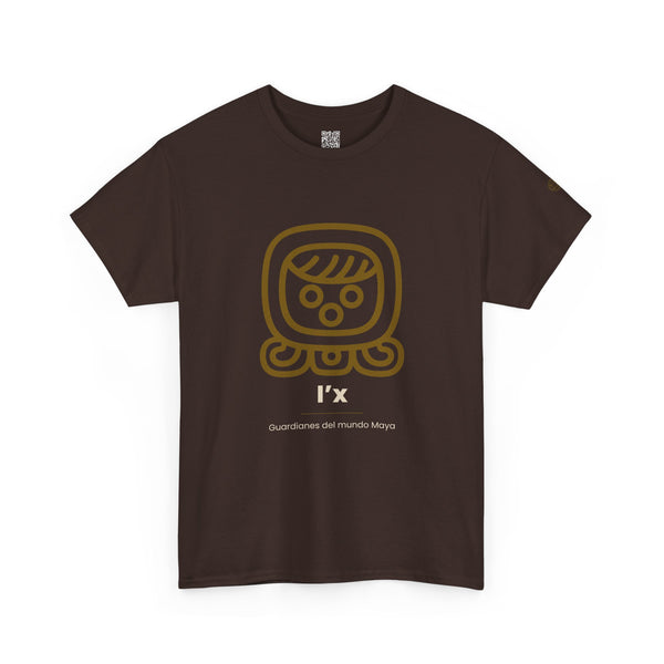 Camiseta I'x (Ix) – Nahual Maya T-Shirt | Guardianes del Mundo Maya | Cholq'ij