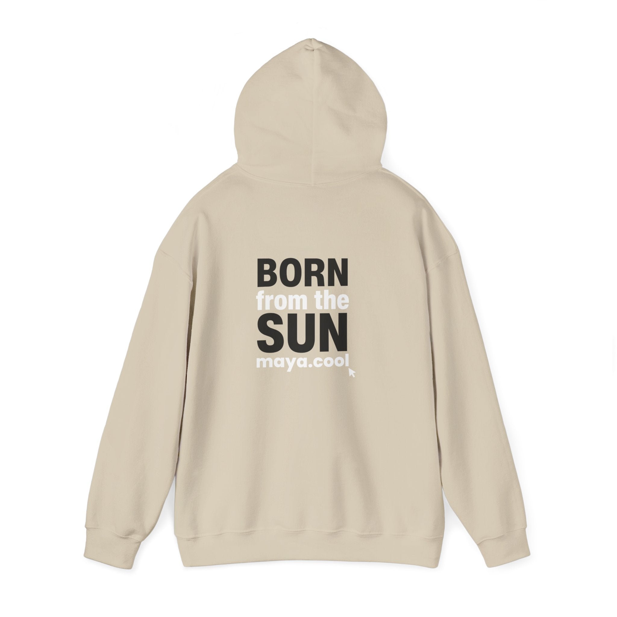 MAYA “Born From the Sun” Hoodie | Premium Streetwear | Mayan Sun Symbol Design (Flor Maya) | Unisex Heavy Blend™ Hooded Sweatshirt