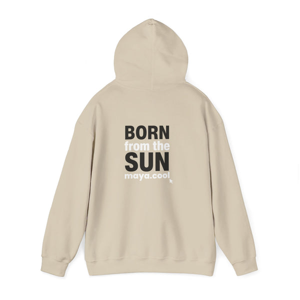 MAYA “Born From the Sun” Hoodie | Premium Streetwear | Mayan Sun Symbol Design (Flor Maya) | Unisex Heavy Blend™ Hooded Sweatshirt