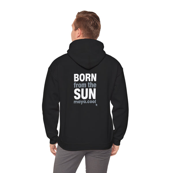 MAYA “Born From the Sun” Hoodie | Premium Streetwear | Mayan Sun Symbol Design (Flor Maya) | Unisex Heavy Blend™ Hooded Sweatshirt