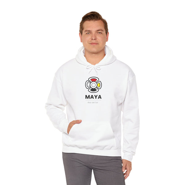 MAYA “Raíz del Sol” Hoodie | Premium Streetwear | Mayan Sun Symbol Design (Flor Maya) | Unisex Heavy Blend™ Hooded Sweatshirt
